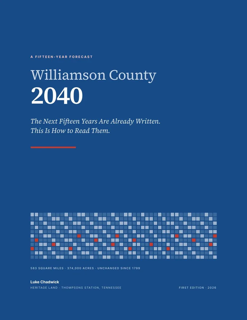 Cover of The Williamson County 2040 Report by Luke Chadwick