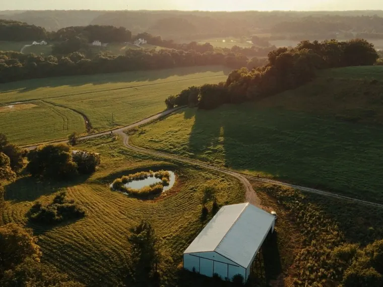 Drone view across the Highlands at Carters Creek tract, Thompson's Station