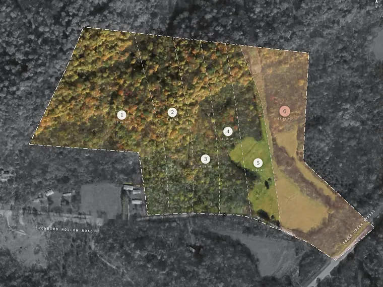 Conceptual lot layout over the Vesper at Snowbird Hollow tract